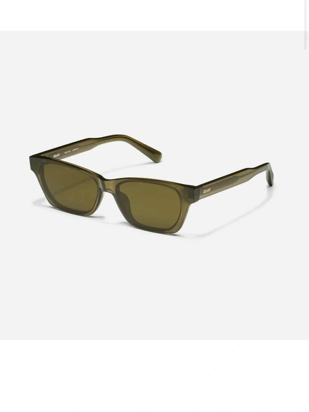 Quay In the City Olive Green Rectangular Sunglasses